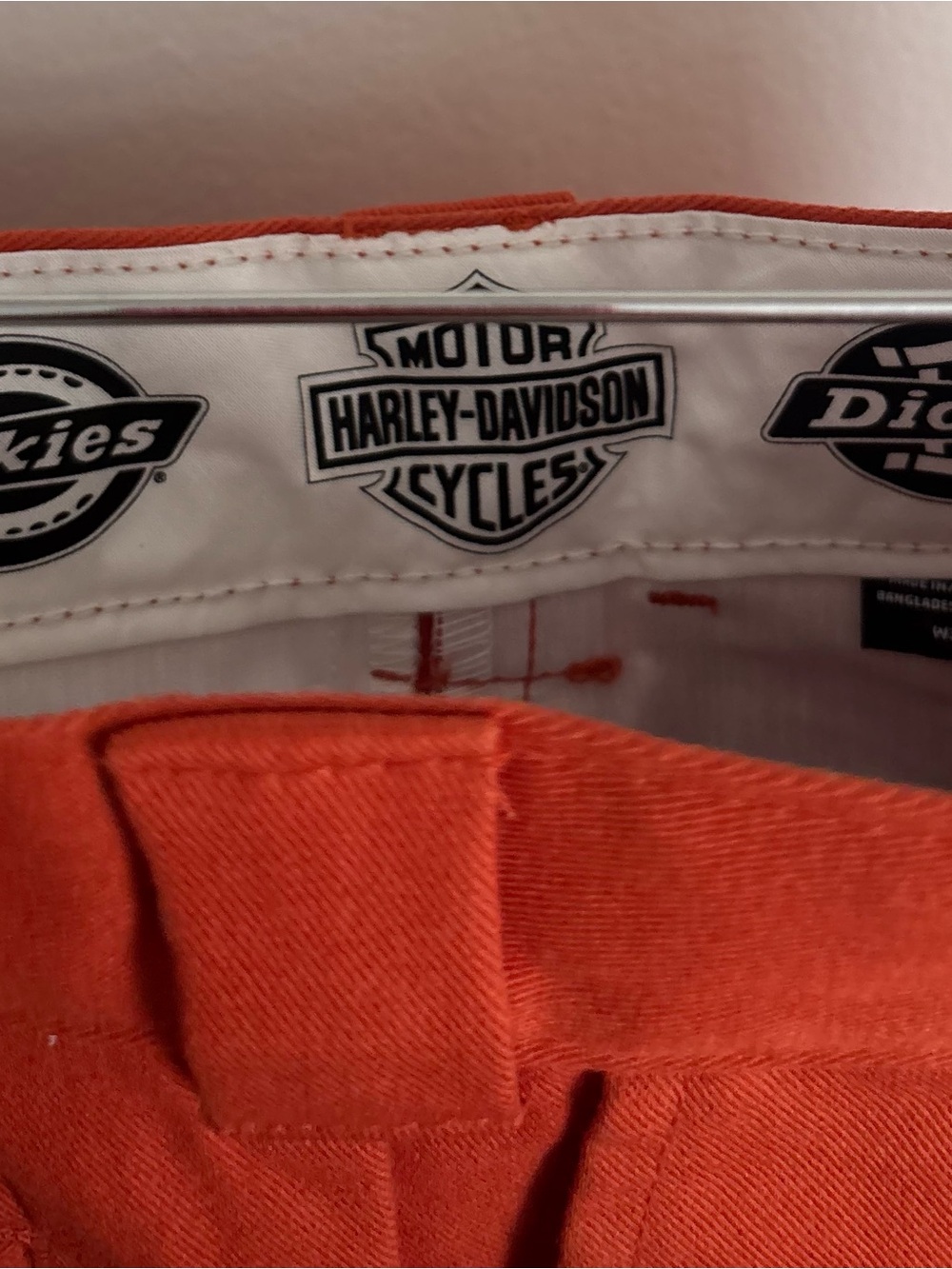 Dickies x Harley-Davidson 874 Work Pants Orange Twill Cotton/Poly Size 32x32 - Picture 8 of 9